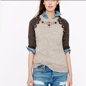 J. Crew Jeweled Sweater Tee